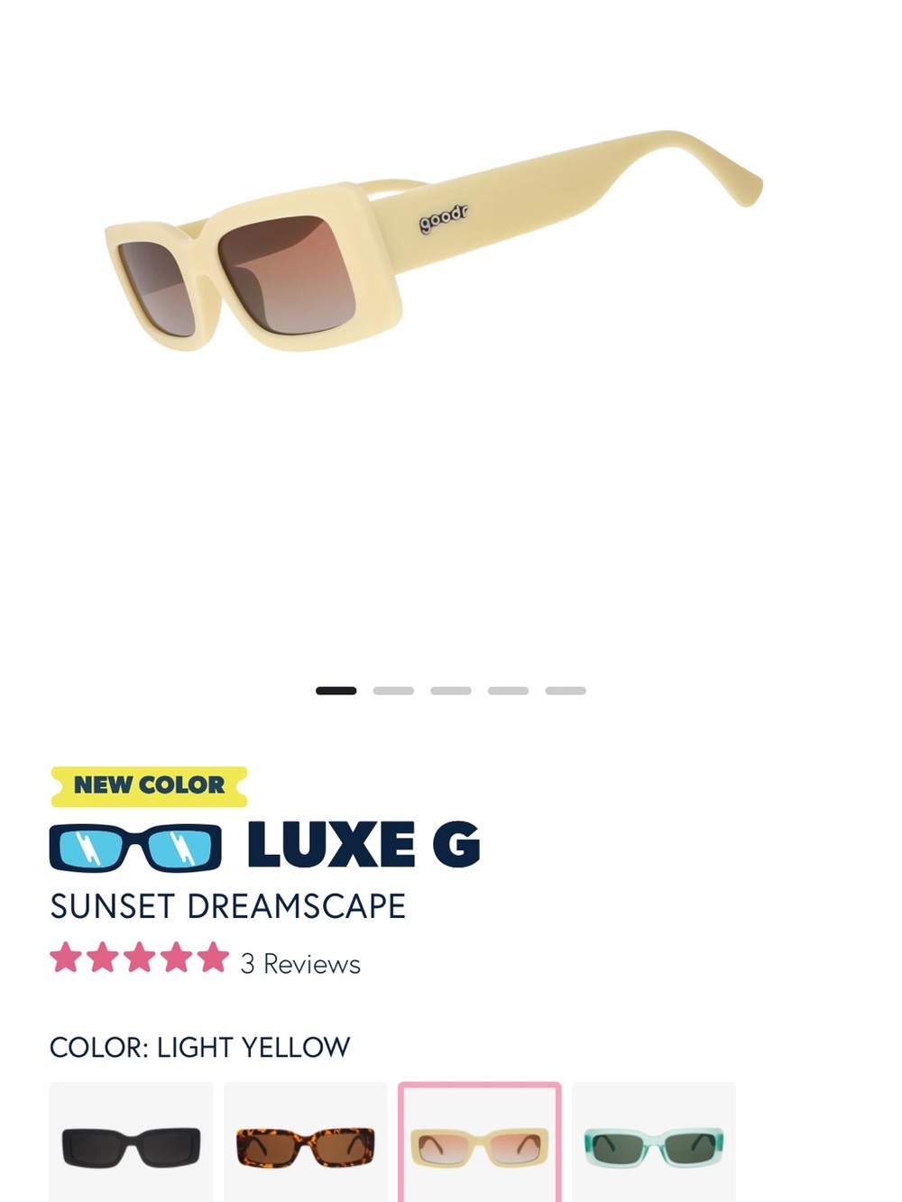 Goodr Luxe G Sunglasses - Light Yellow